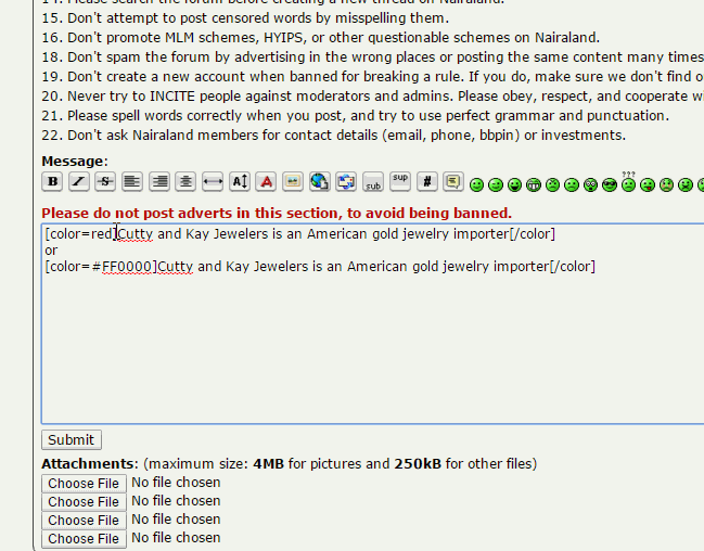 how to change color of post on nairaland naijanetwork